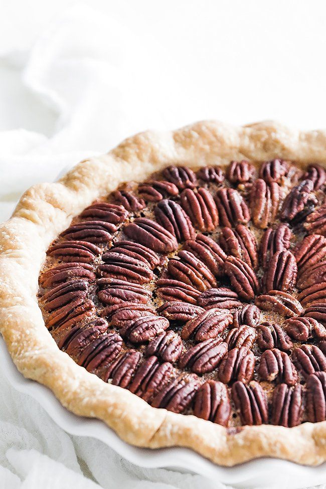 pecan pie with a fluted crust