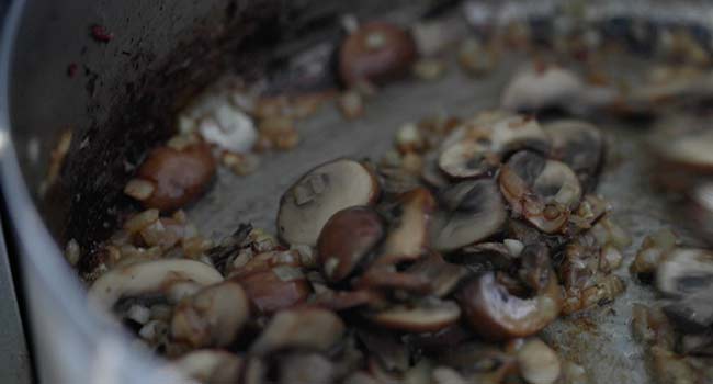 sautéed mushrooms in a pan