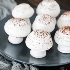 mushroom meringues on a plate