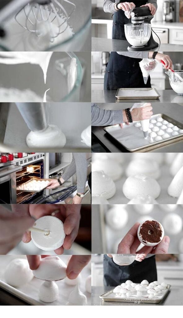 step-by-step procedures for mushroom meringues