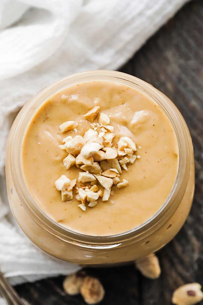 thai style peanut sauce with crushed peanuts