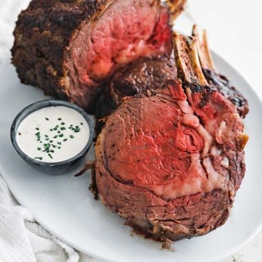 bone in ribeye roast with horseradish cream