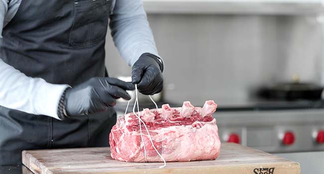 trussing a bone-in prime rib