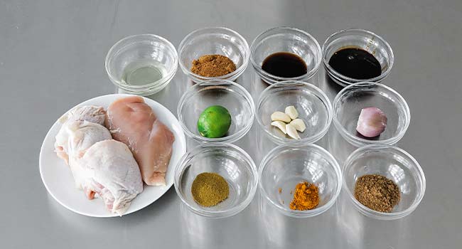 ingredients for chicken satay