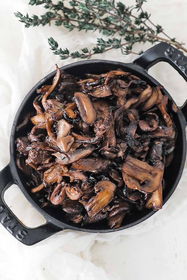 small roasting but with assorted roasted sauteed mushrooms