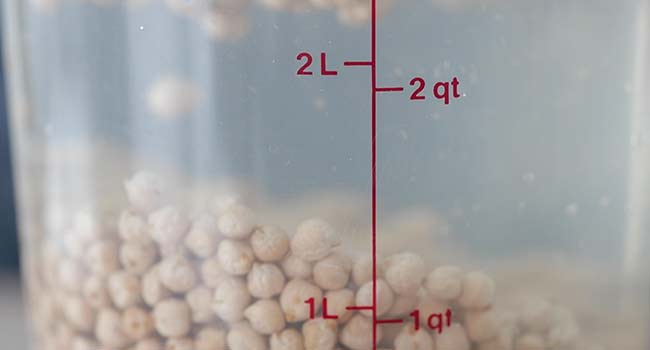 chick peas soaking in water