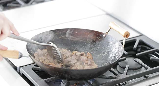 stir-fry sliced beef