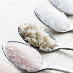 spoonfuls of different salts