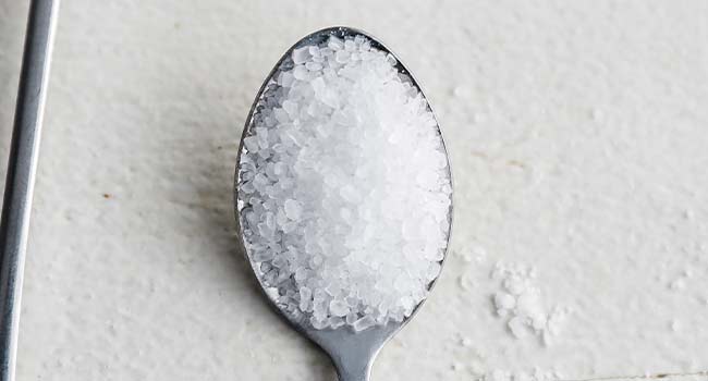 sea salt in a spoon