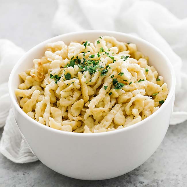 bowl of spaetzle