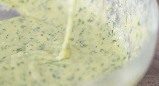 whisked eggs with parsley and cheese