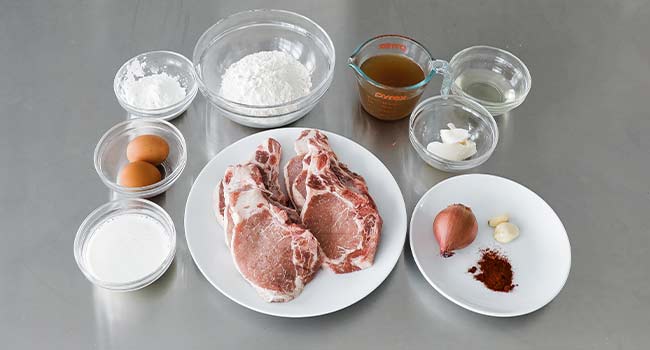 ingredients to make southern fried pork chops