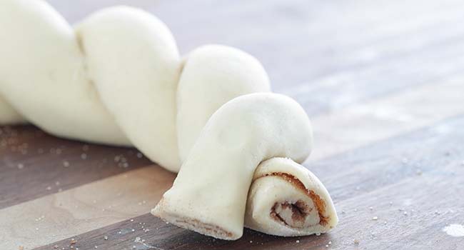 braided cinnamon and sugar dough