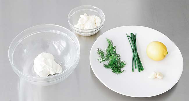 ingredients to make a lemon dill sauce