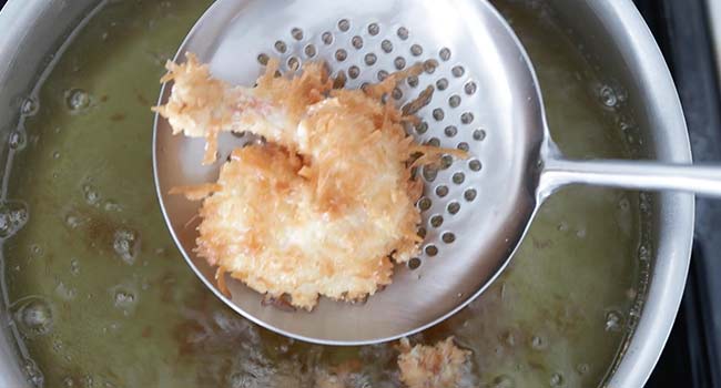 frying coconut shrimp