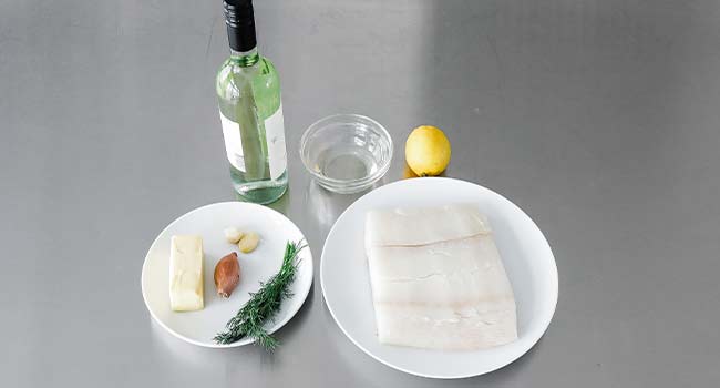 ingredients to make a pan seared halibut recipe