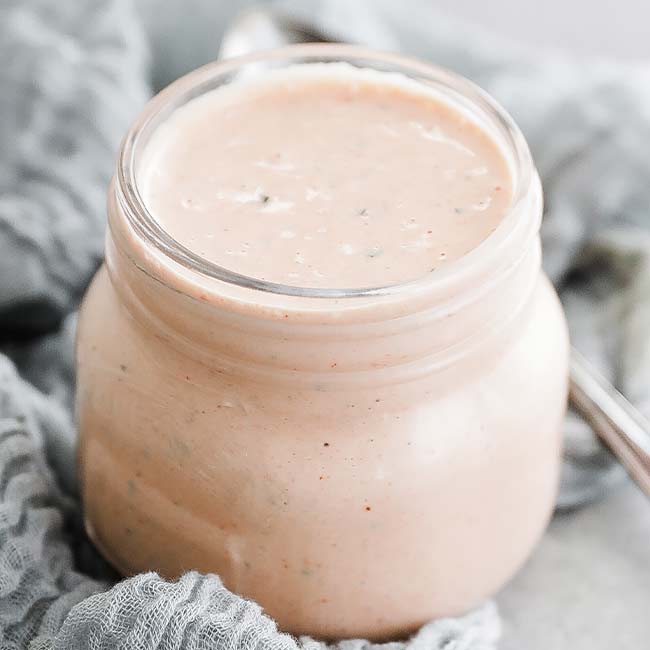 jar of homemade russian dressing