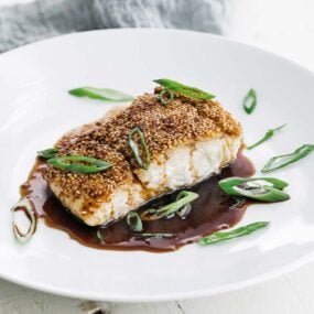 honey soy glazed halibut