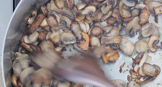 pan searing wild mushrooms