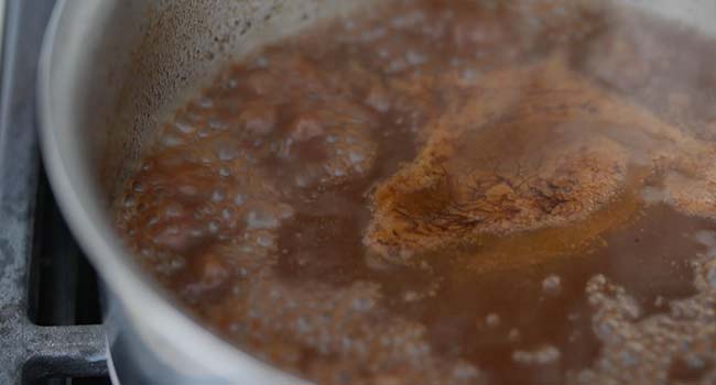 boiling the lamb shanks braising liquid