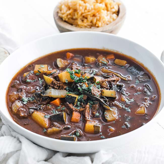 bowl of mexican picadillo with rice