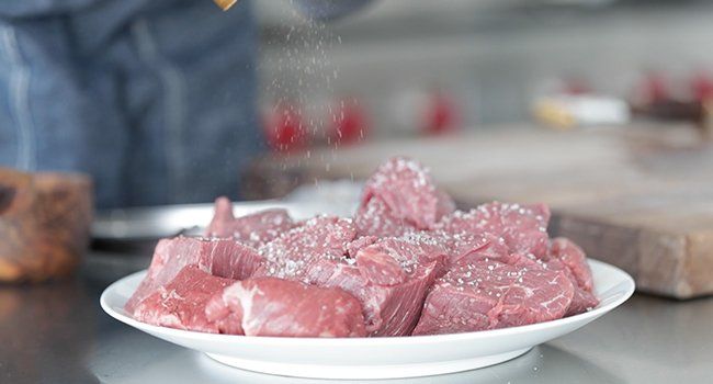 seasoning chunks of beef