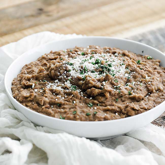 refried beans with queso fresco