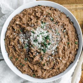 bowl of refried beans