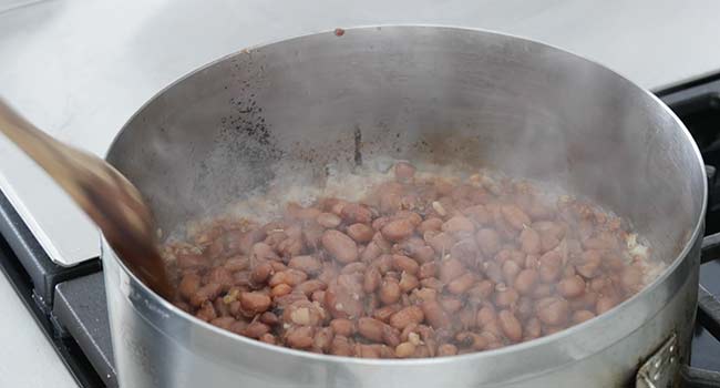 frying cooked pinto beans