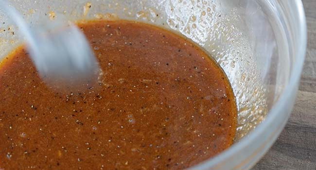 whisking together a marinade