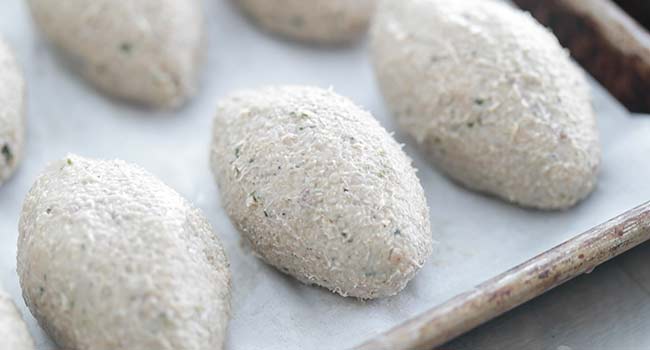 kibbeh on a sheet tray