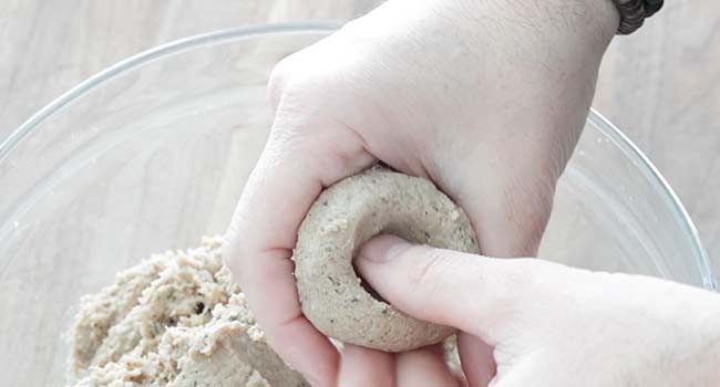 pressing a print into the lamb ball