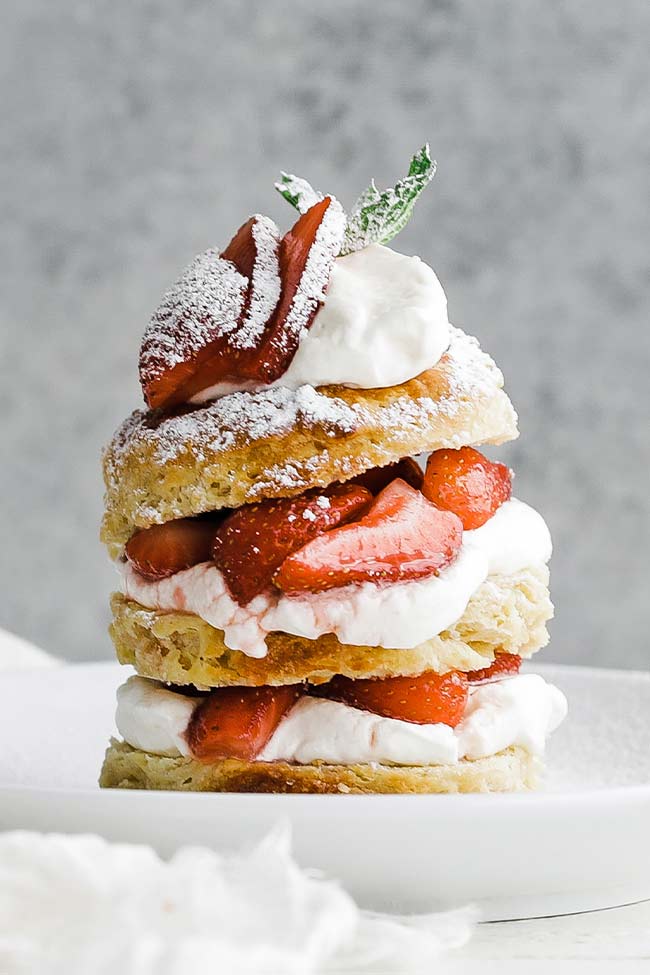 homemade strawberry shortcake on a plate