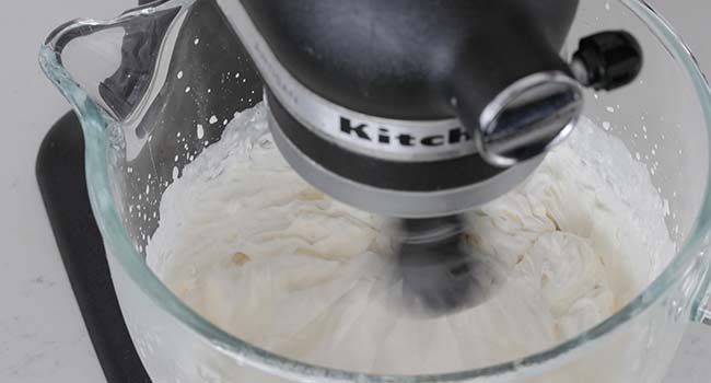 making whipped cream in a stand mixer