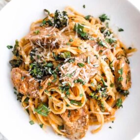 bowl of pasta with sausage