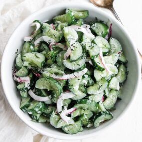 delicious cucumber salad in a bowl