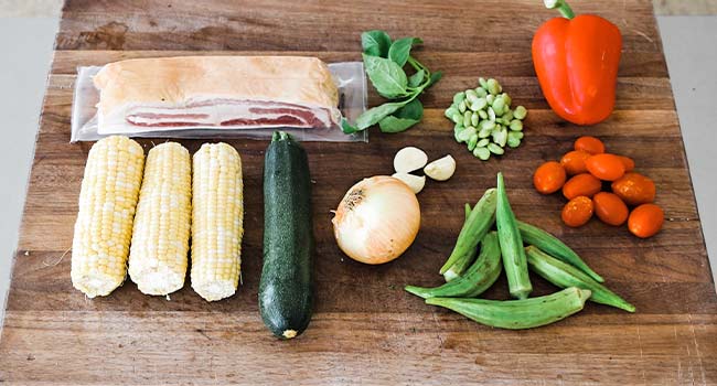 ingredients to make corn succotash