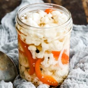 jar of pickled cauliflower