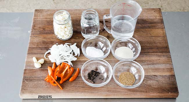 ingredients to make pickled cauliflower