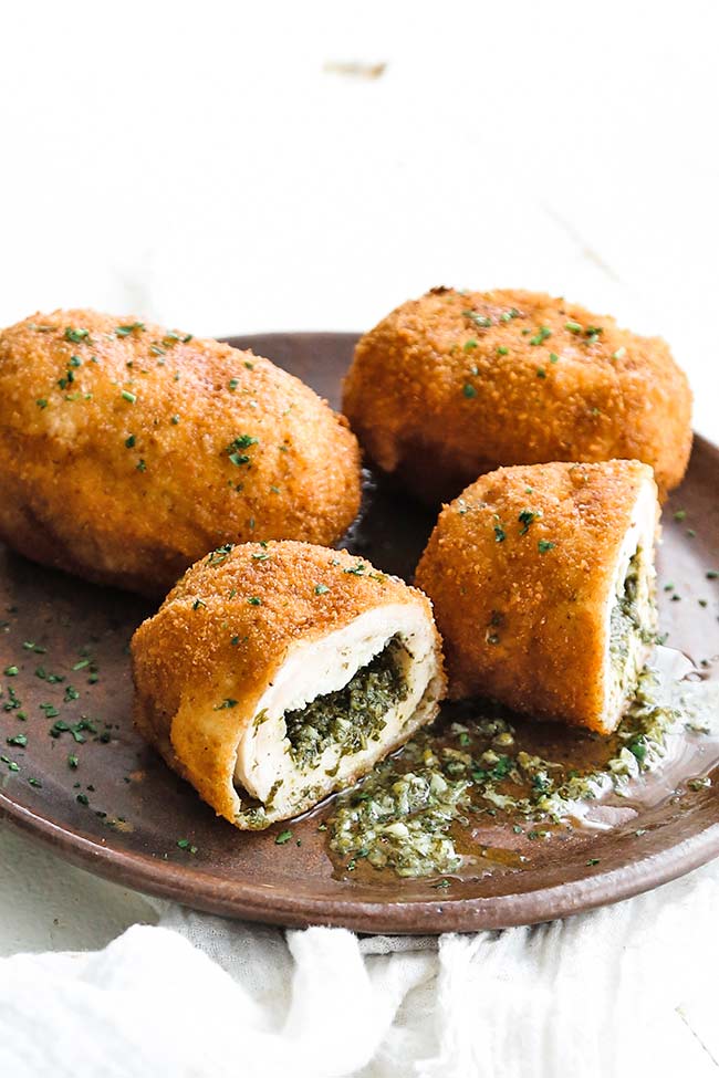 sliced chicken kiev