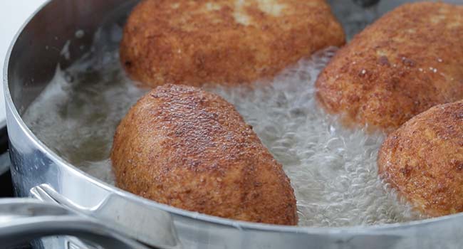 frying chicken kiev