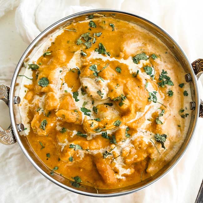 chicken makhani with cilantro