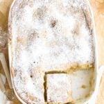 ooey gooey butter cake in a pan