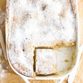 gooey butter cake in a pan