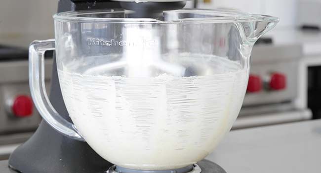 whipping butter in a mixer