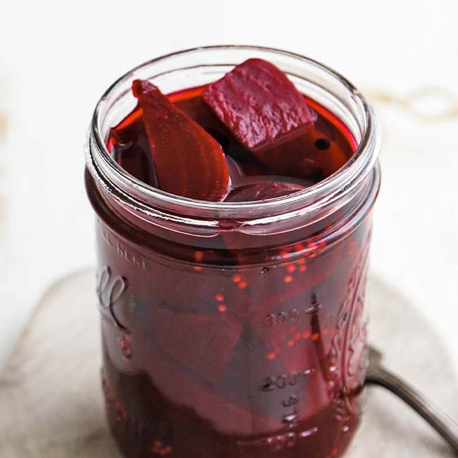 jar of pickled beets