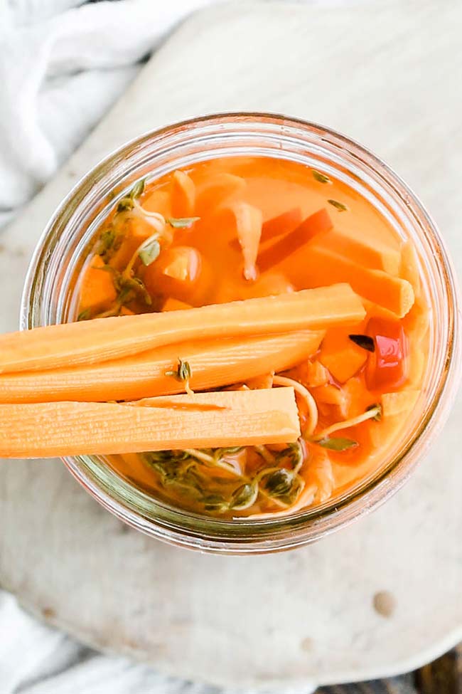 pickled carrots in a jar