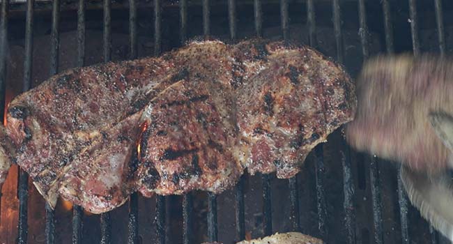 searing pork steaks