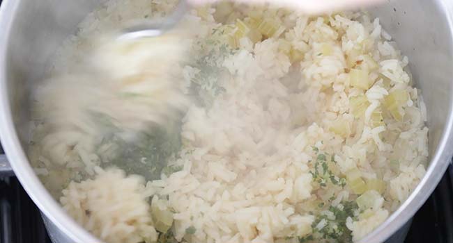 forking rice pilaf