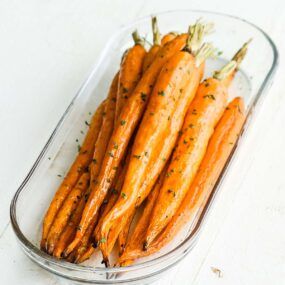 plate of roasted carrots